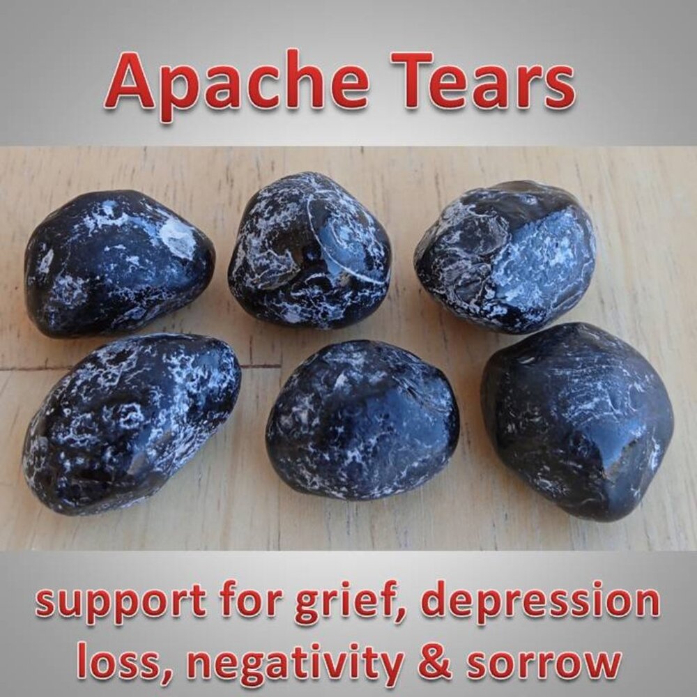 ONE Apache Tears stone rock crystal : Support (larger)